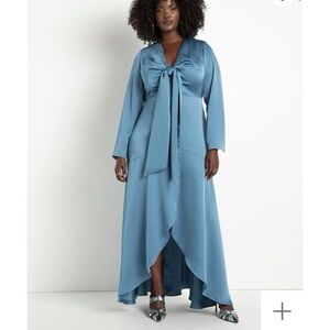 Eloquii Satin Gown with tie bodice size 16